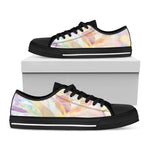 Bright Holographic Print Black Low Top Shoes