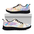 Bright Holographic Print Black Running Shoes