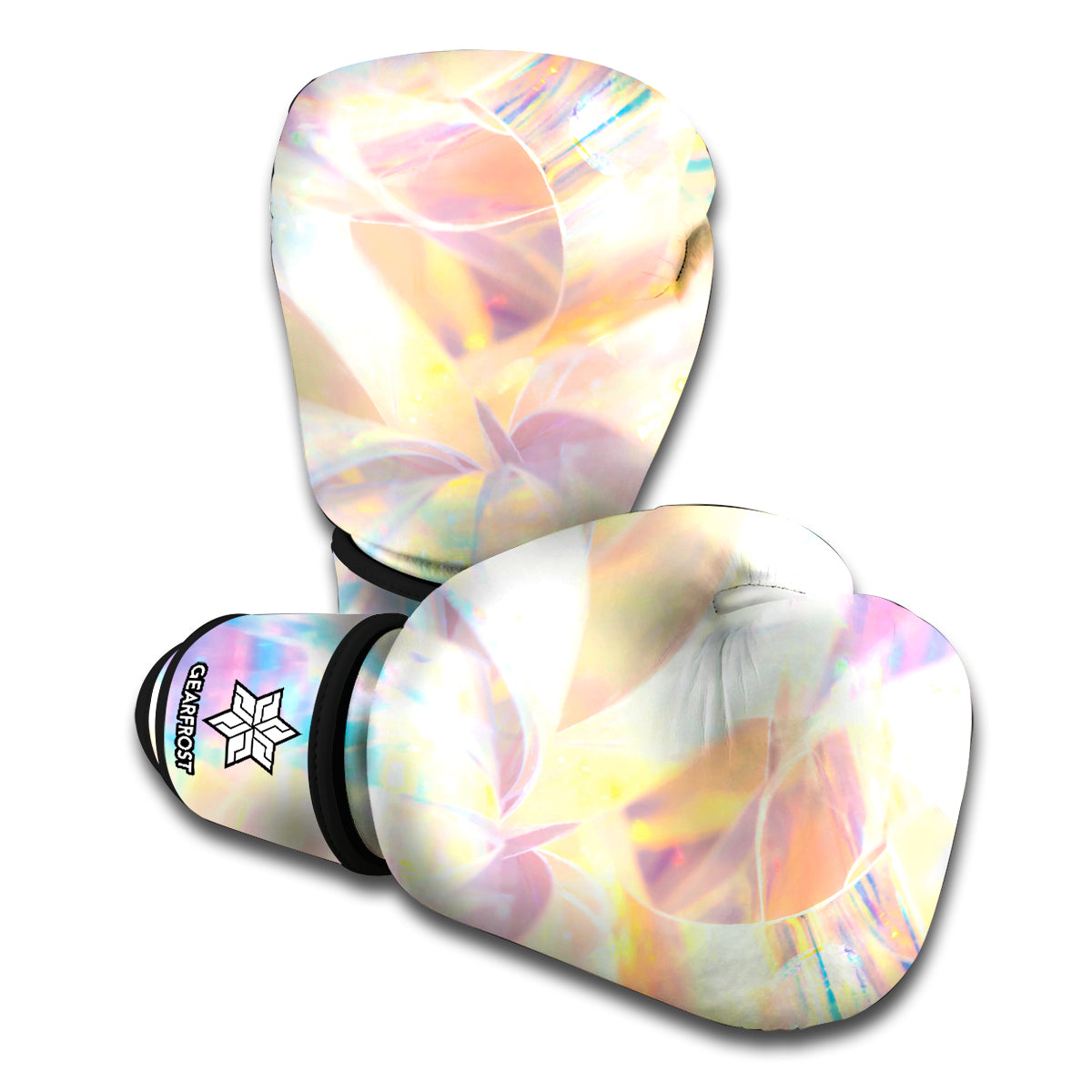 Bright Holographic Print Boxing Gloves