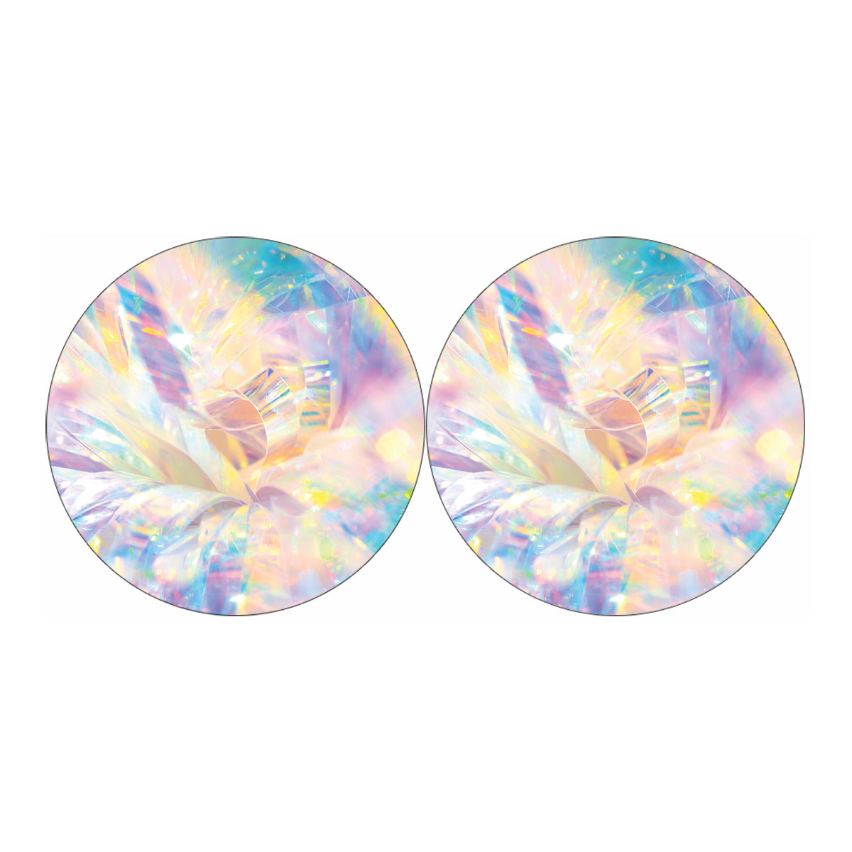 Bright Holographic Print Car Coasters
