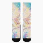 Bright Holographic Print Crew Socks