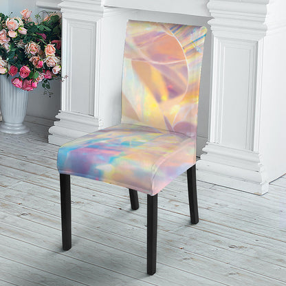 Bright Holographic Print Dining Chair Slipcover