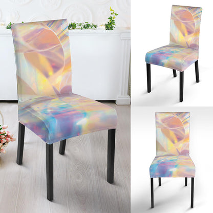 Bright Holographic Print Dining Chair Slipcover