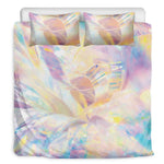 Bright Holographic Print Duvet Cover Bedding Set