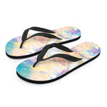 Bright Holographic Print Flip Flops