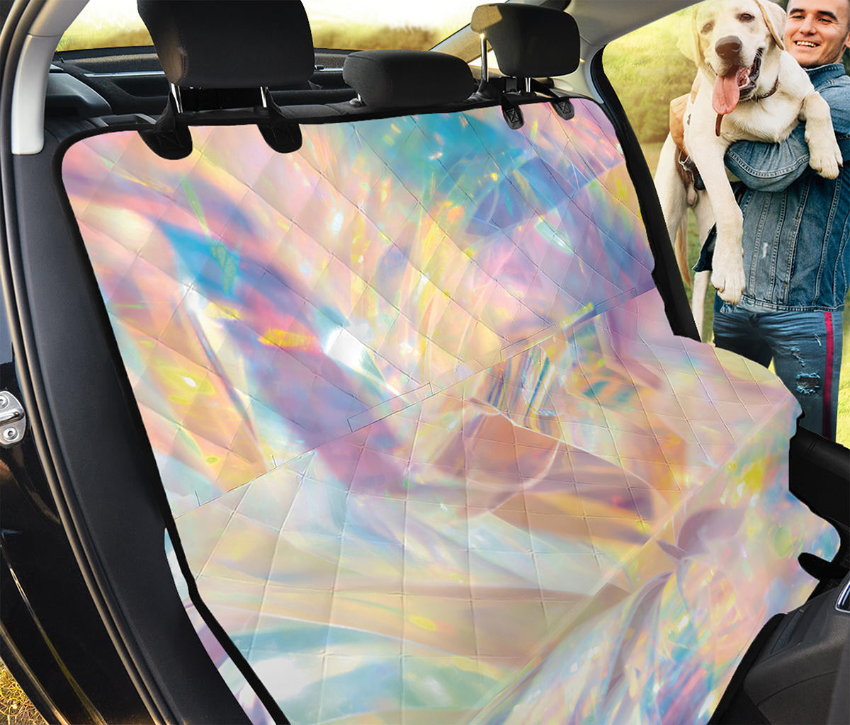 Bright Holographic Print Pet Car Back Seat Cover