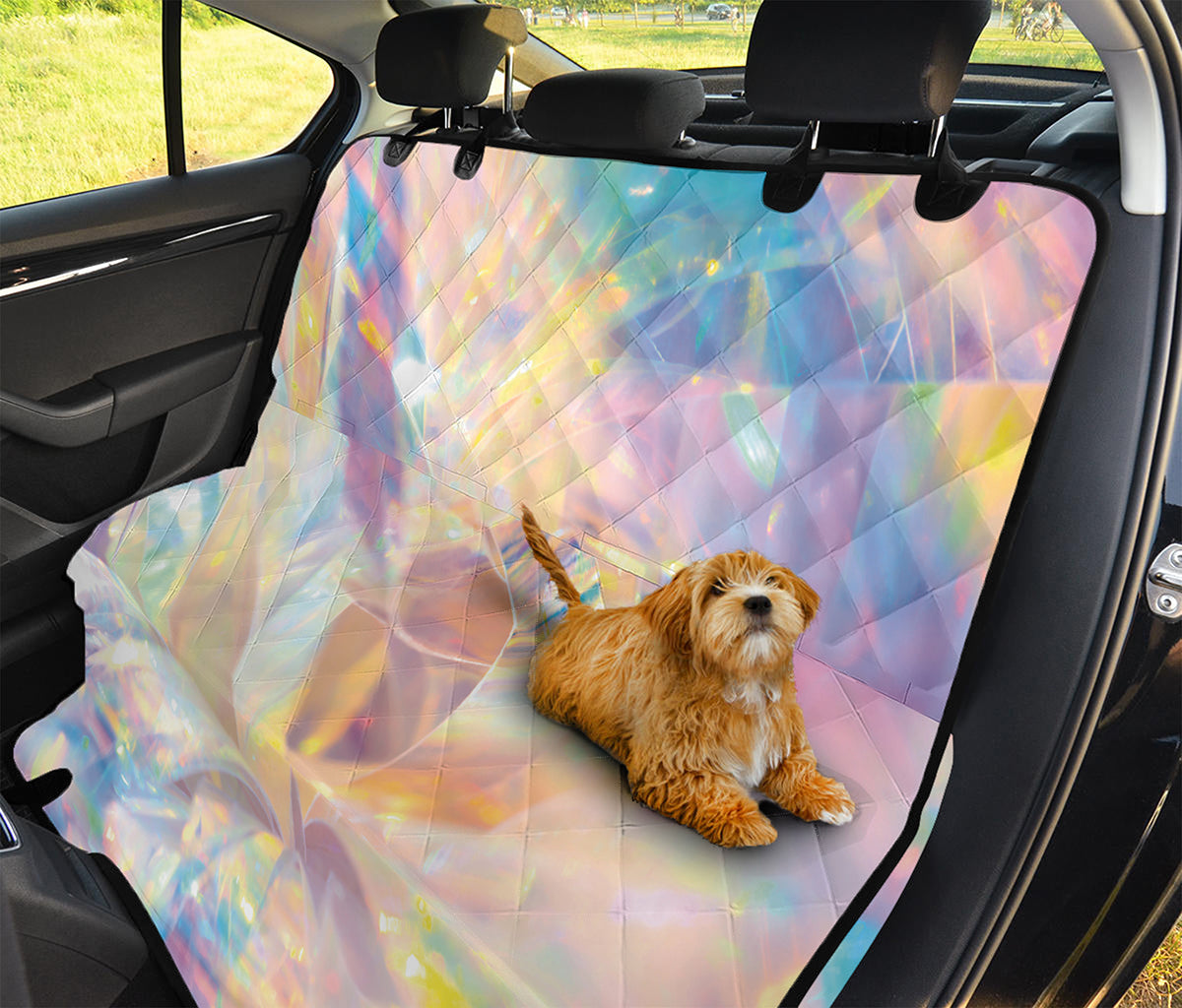 Bright Holographic Print Pet Car Back Seat Cover