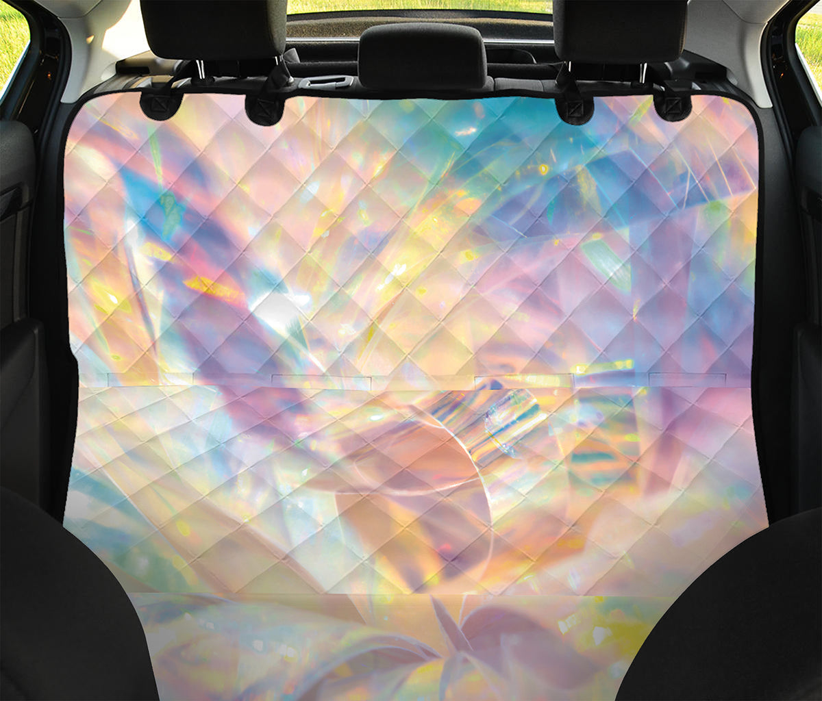 Bright Holographic Print Pet Car Back Seat Cover