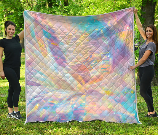 Bright Holographic Print Quilt