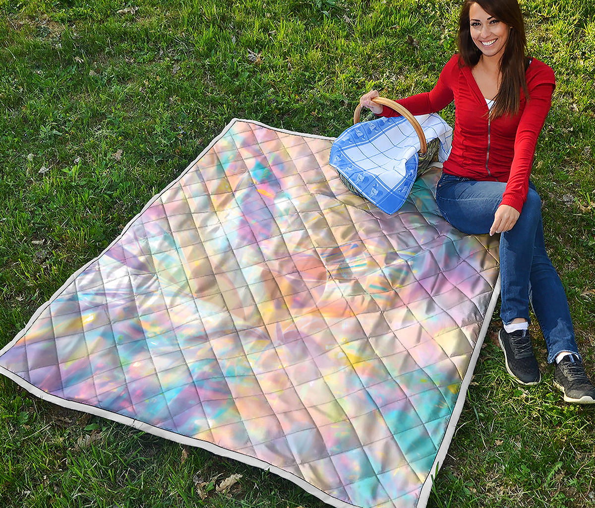 Bright Holographic Print Quilt