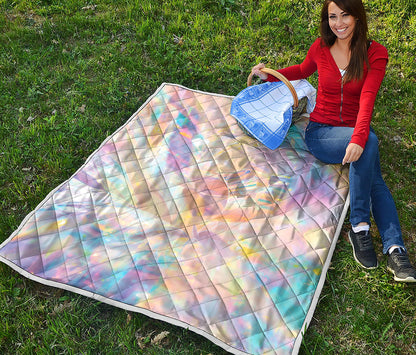 Bright Holographic Print Quilt