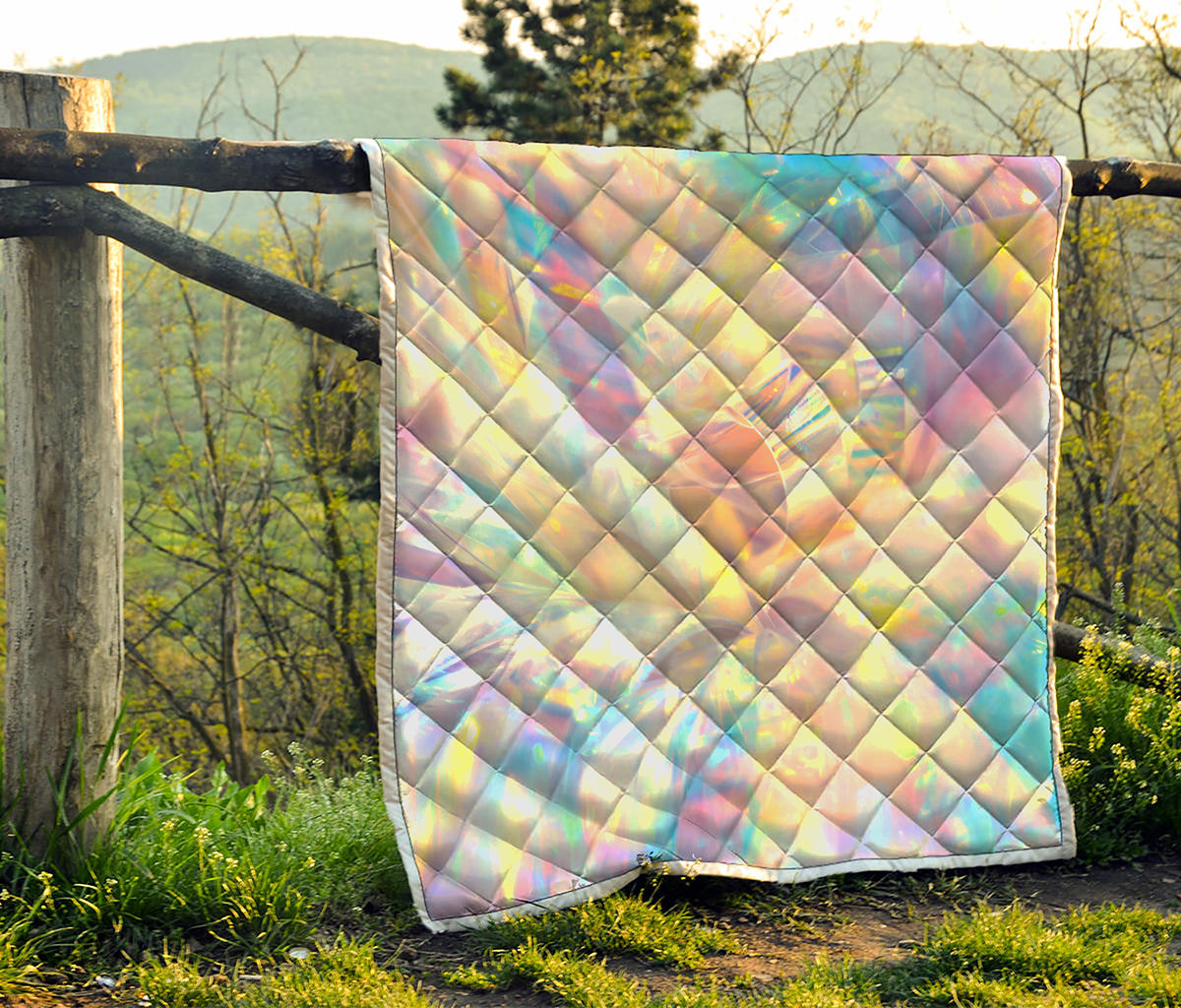 Bright Holographic Print Quilt
