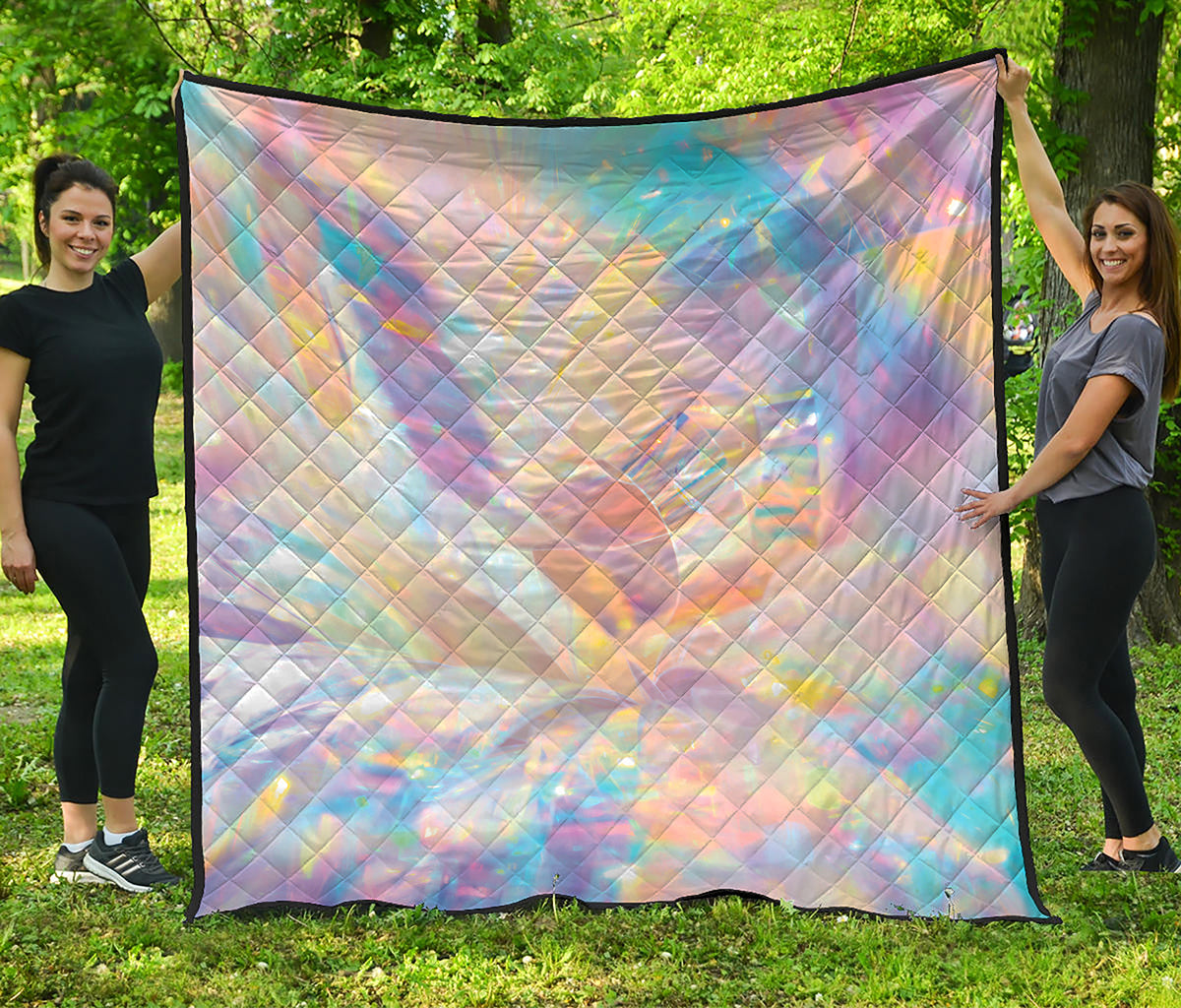 Bright Holographic Print Quilt