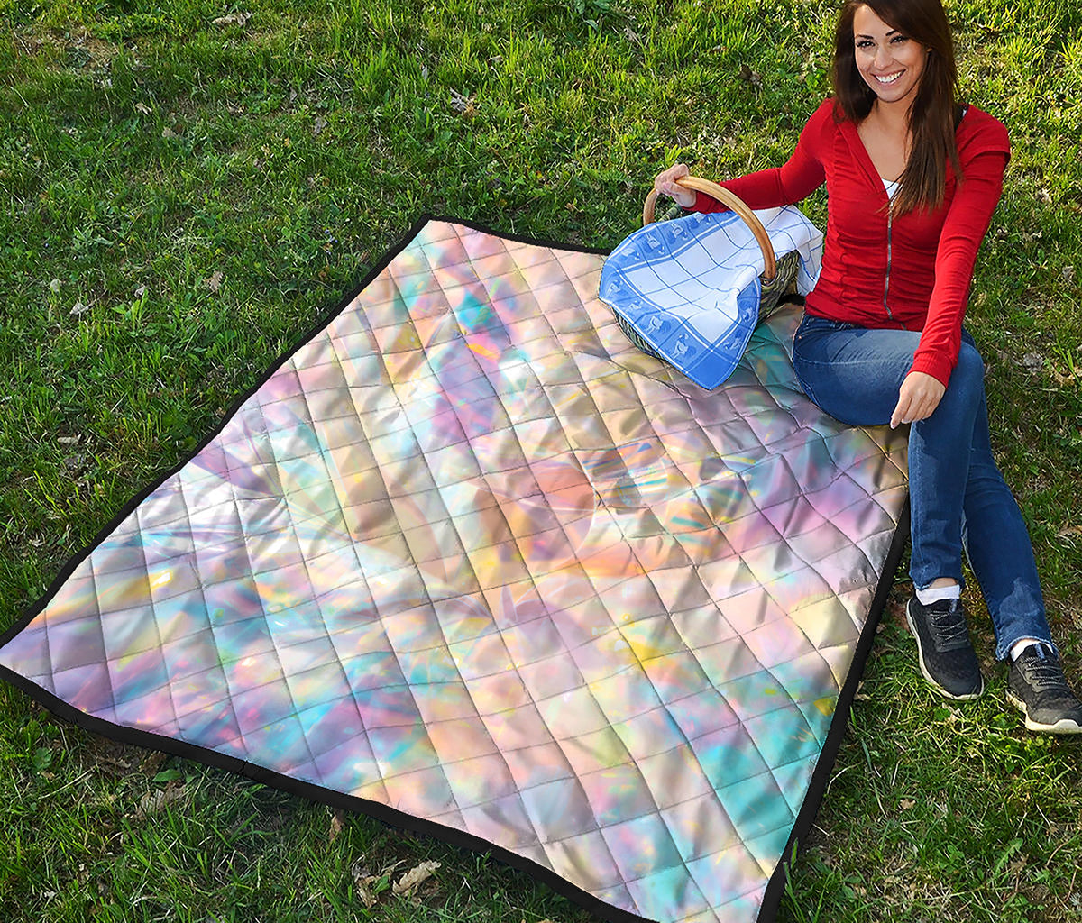 Bright Holographic Print Quilt