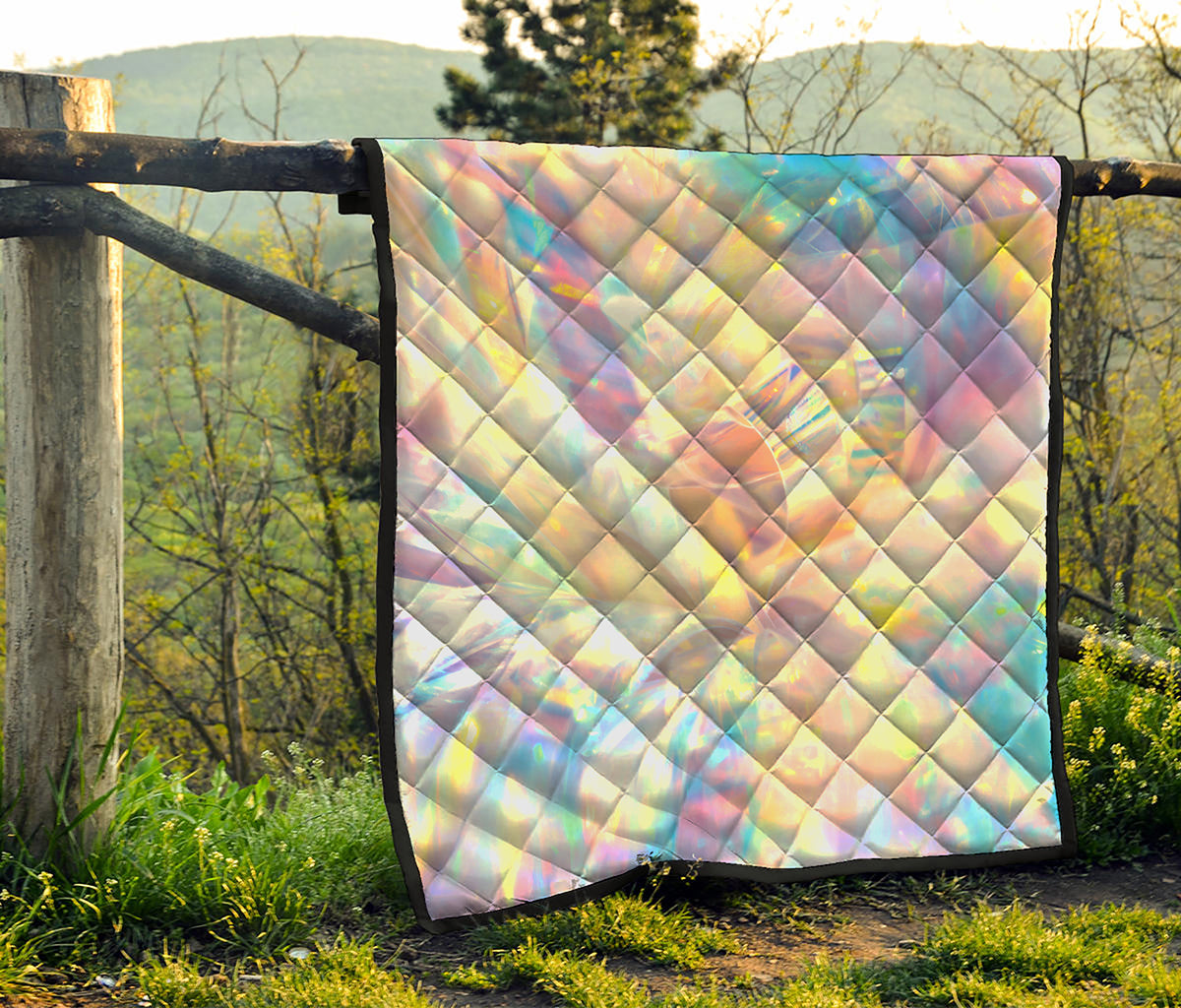 Bright Holographic Print Quilt