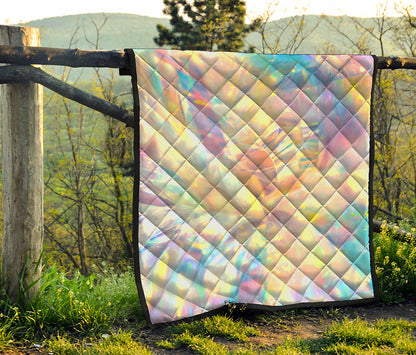 Bright Holographic Print Quilt