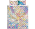 Bright Holographic Print Quilt Bed Set