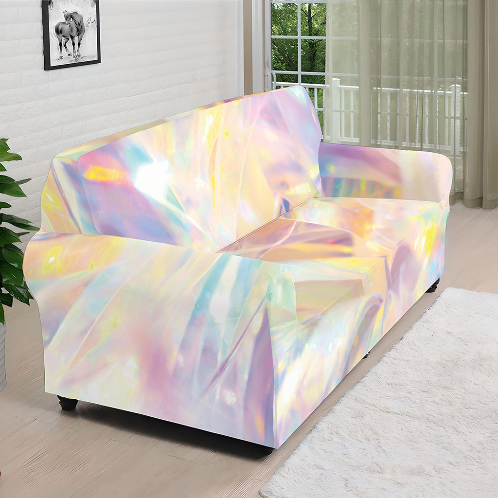 Bright Holographic Print Sofa Cover