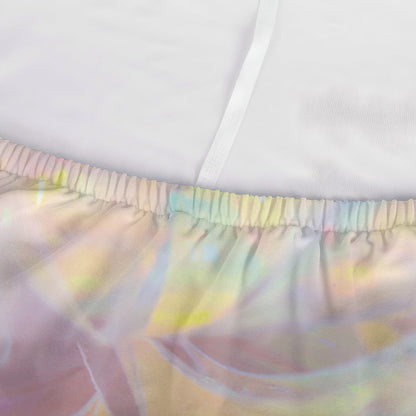 Bright Holographic Print Sofa Cover