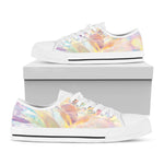 Bright Holographic Print White Low Top Shoes