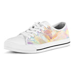 Bright Holographic Print White Low Top Shoes