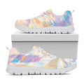Bright Holographic Print White Running Shoes