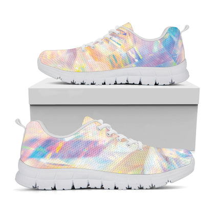 Bright Holographic Print White Sneakers