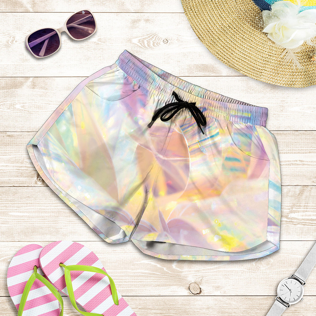 Bright Holographic Print Women's Shorts