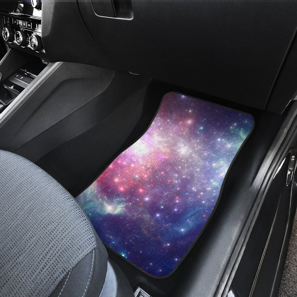 Bright Red Blue Stars Galaxy Space Print Front and Back Car Floor Mats GearFrost