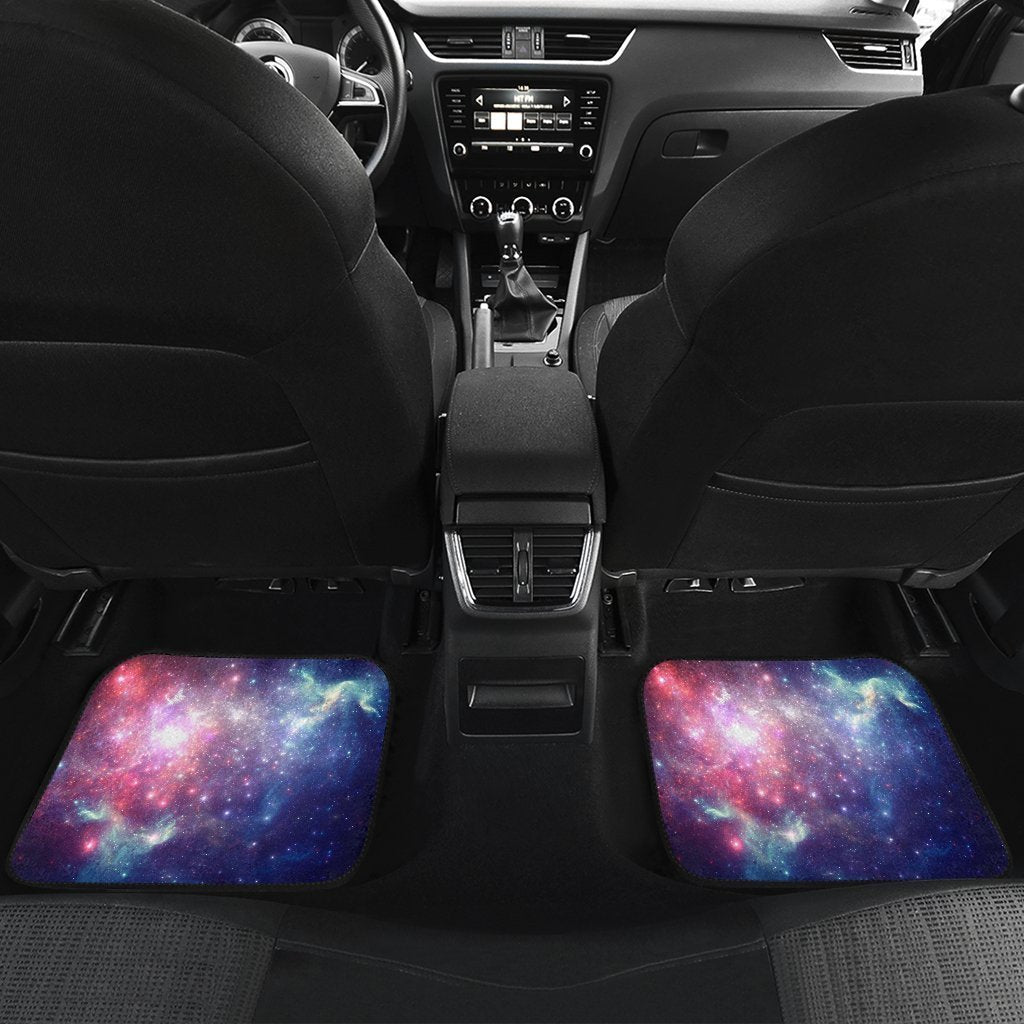 Bright Red Blue Stars Galaxy Space Print Front and Back Car Floor Mats GearFrost