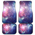 Bright Red Blue Stars Galaxy Space Print Front and Back Car Floor Mats