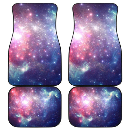 Bright Red Blue Stars Galaxy Space Print Front and Back Car Floor Mats GearFrost