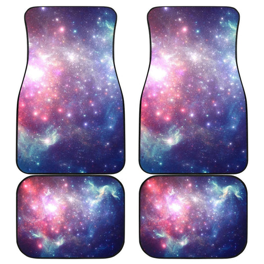 Bright Red Blue Stars Galaxy Space Print Front and Back Car Floor Mats GearFrost