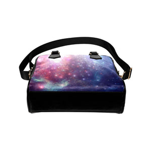 Bright Red Blue Stars Galaxy Space Print Leather Shoulder Handbag GearFrost