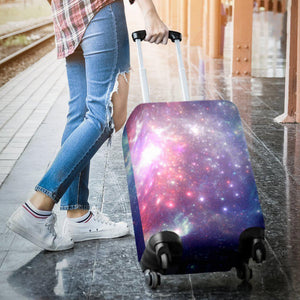 Bright Red Blue Stars Galaxy Space Print Luggage Cover GearFrost
