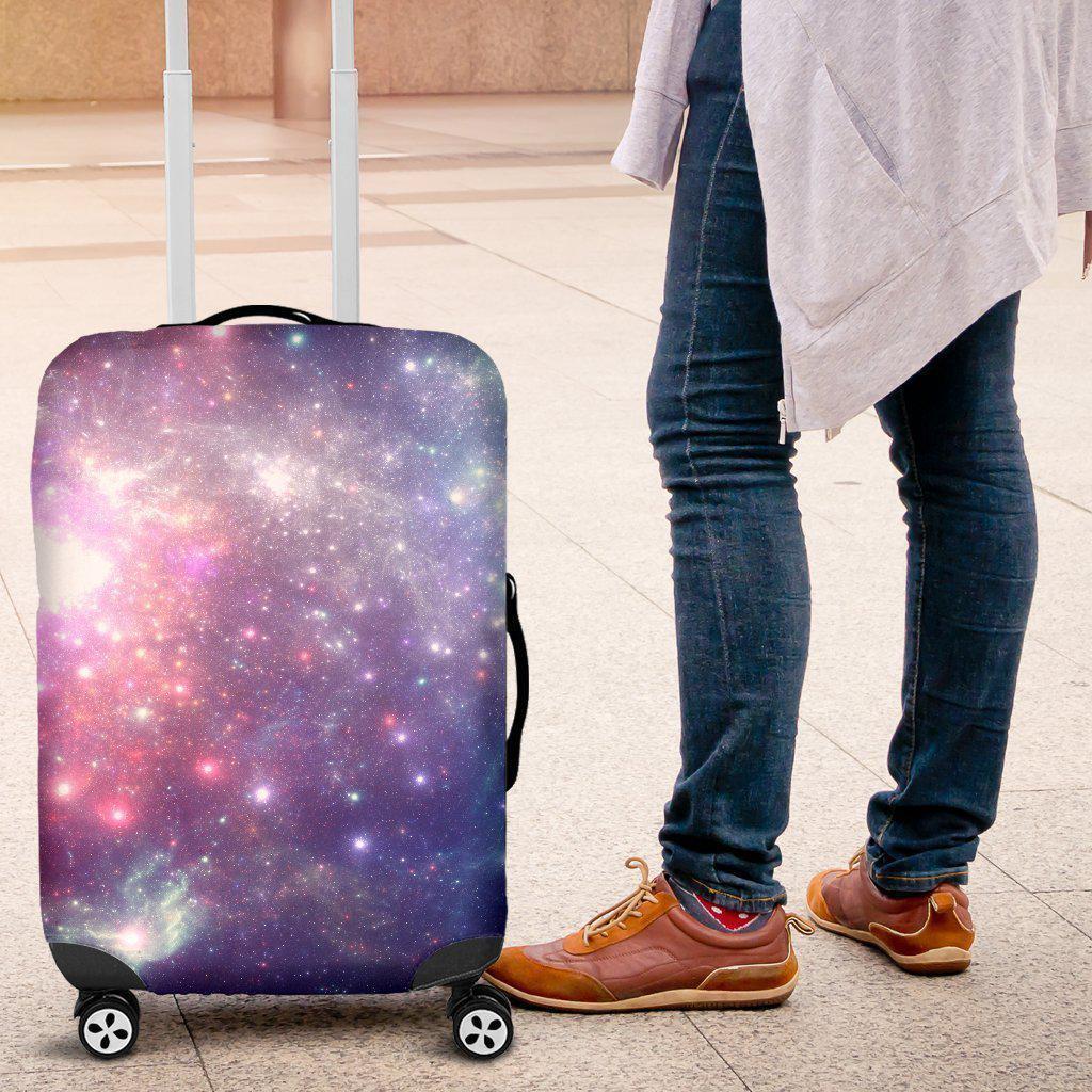 Bright Red Blue Stars Galaxy Space Print Luggage Cover GearFrost