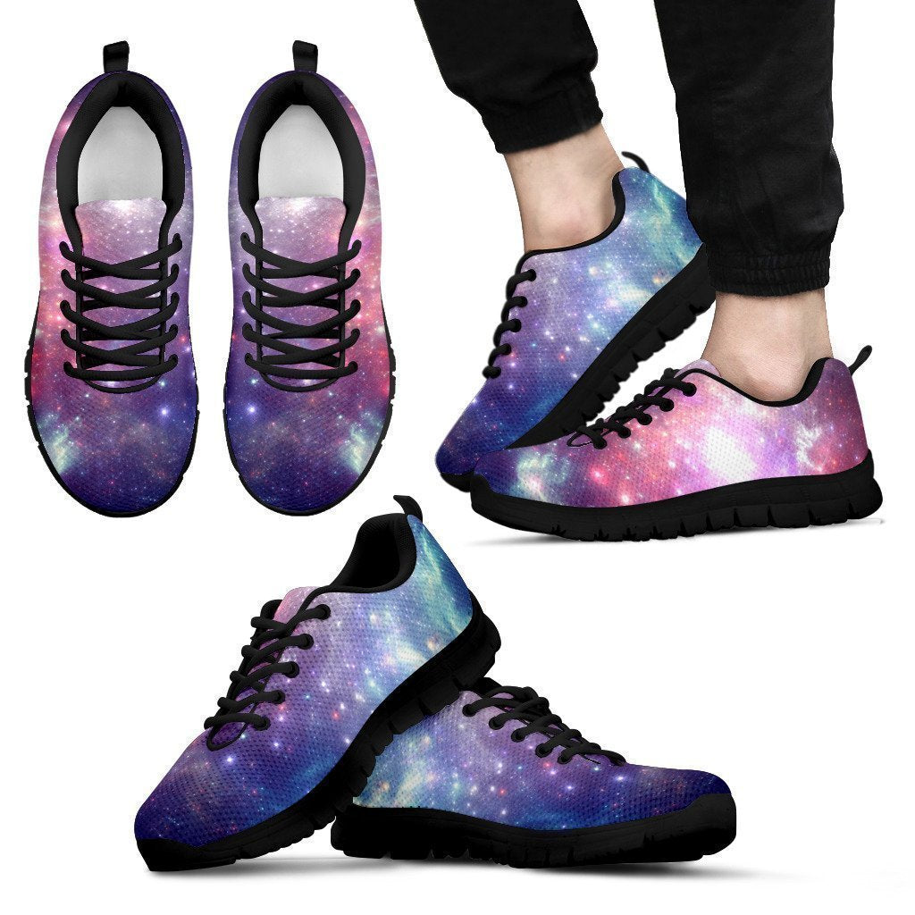 Bright Red Blue Stars Galaxy Space Print Men's Sneakers GearFrost