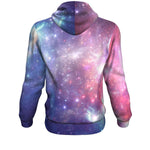 Bright Red Blue Stars Galaxy Space Print Unisex Pullover Hoodie GearFrost