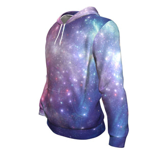 Bright Red Blue Stars Galaxy Space Print Unisex Pullover Hoodie GearFrost