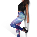 Bright Red Blue Stars Galaxy Space Print Women's Leggings GearFrost
