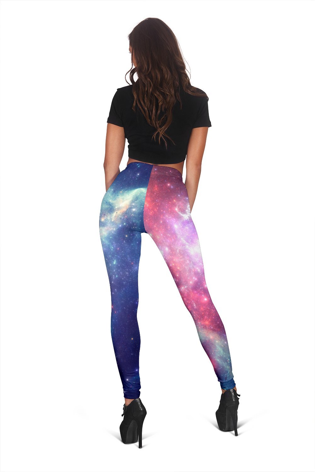 Bright Red Blue Stars Galaxy Space Print Women's Leggings GearFrost