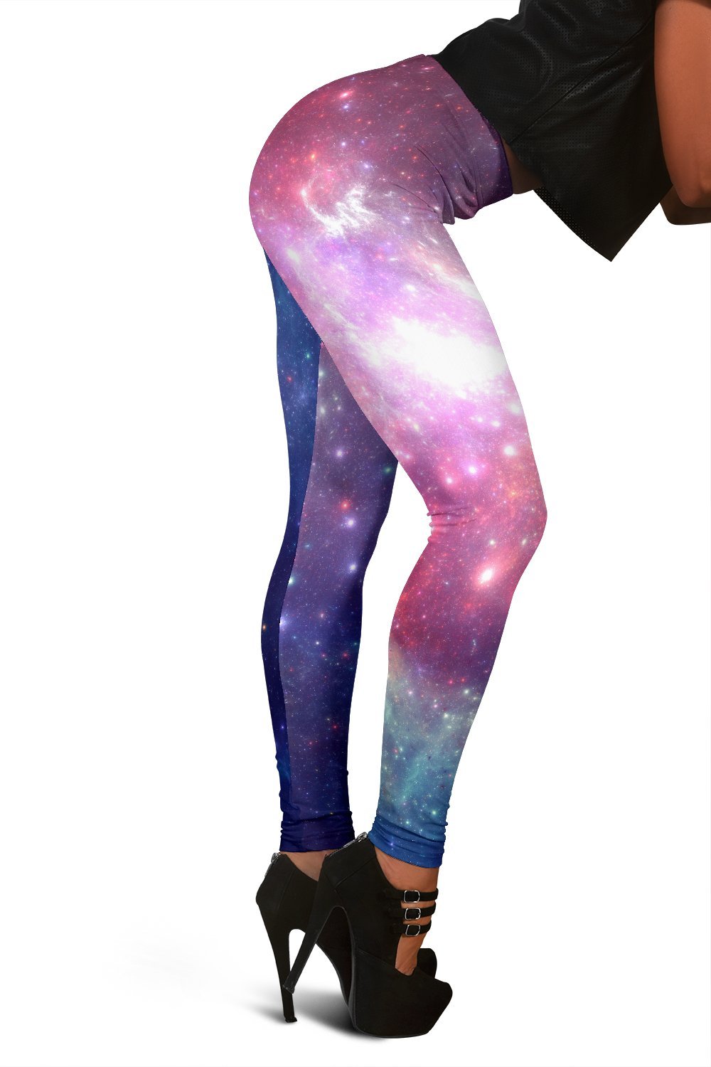 Bright Red Blue Stars Galaxy Space Print Women's Leggings GearFrost
