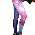 Bright Red Blue Stars Galaxy Space Print Women's Leggings GearFrost
