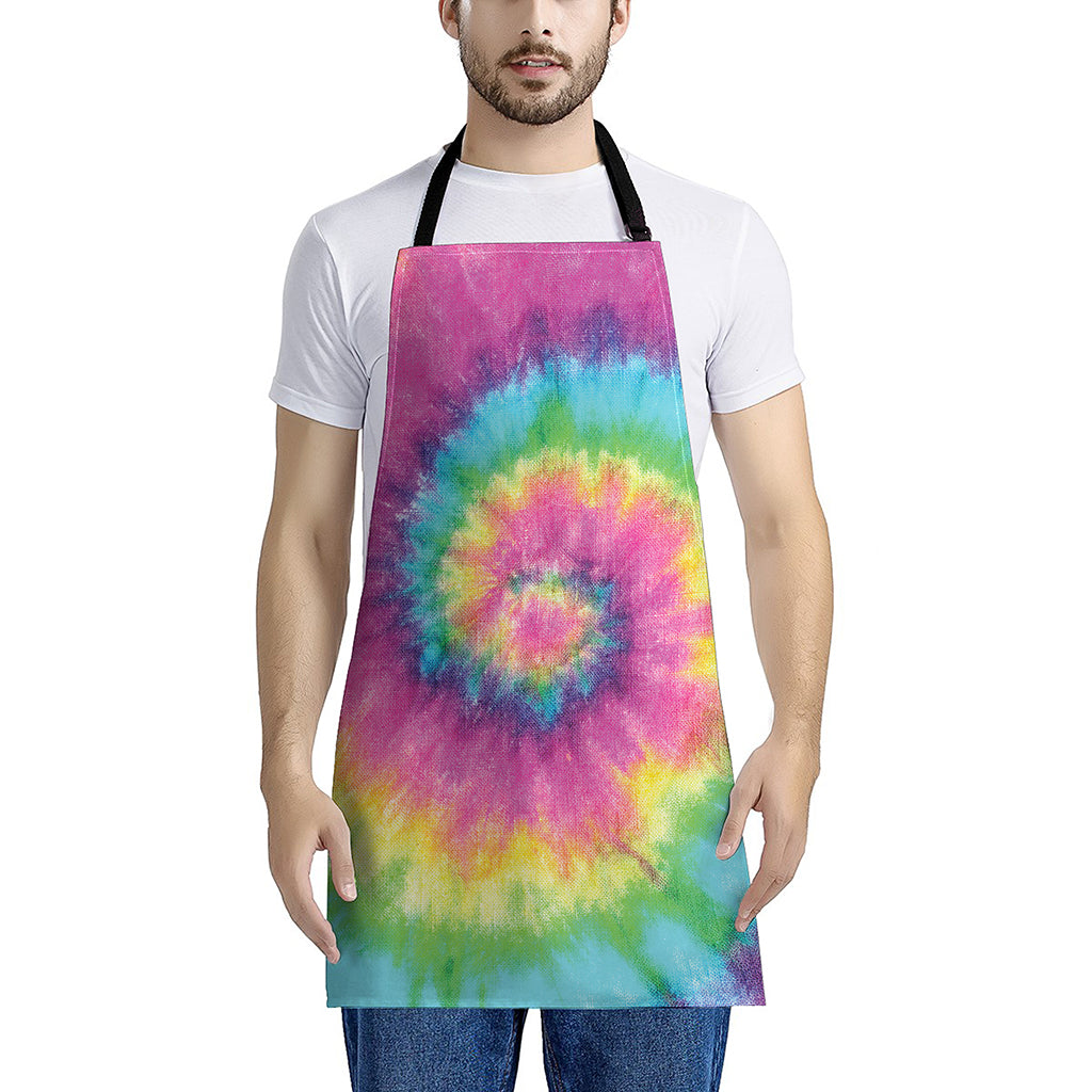 Bright Spiral Tie Dye Print Apron