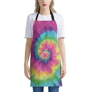 Bright Spiral Tie Dye Print Apron