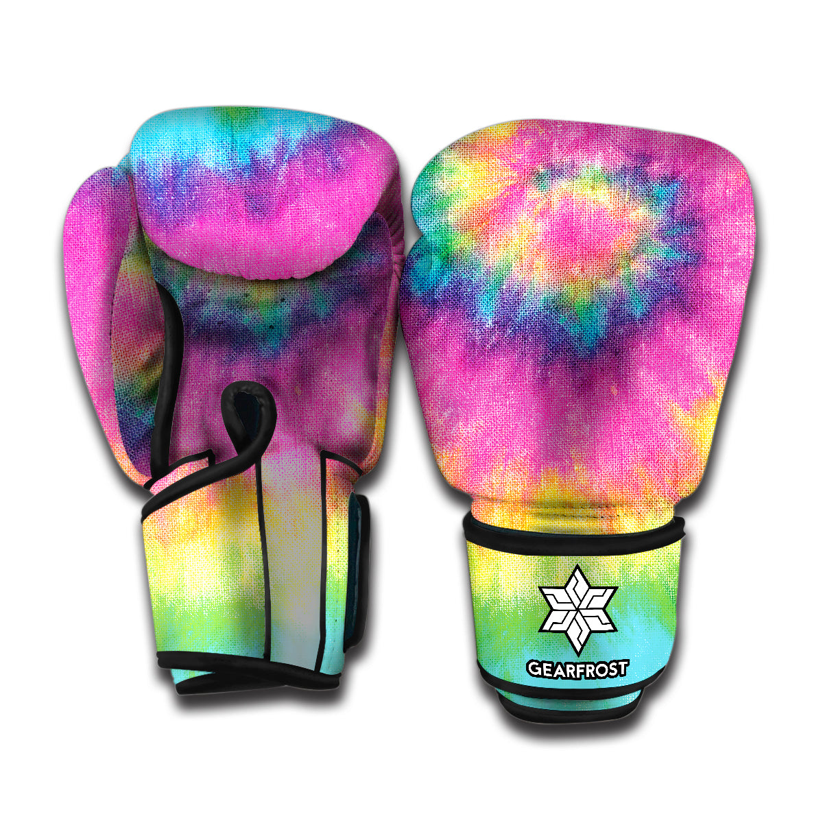 Bright Spiral Tie Dye Print Boxing Gloves