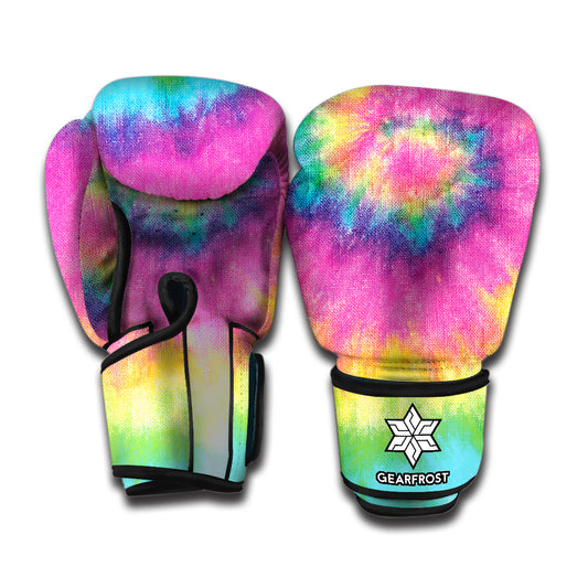 Bright Spiral Tie Dye Print Boxing Gloves