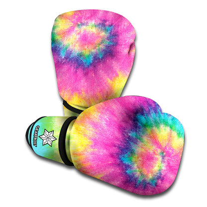 Bright Spiral Tie Dye Print Boxing Gloves