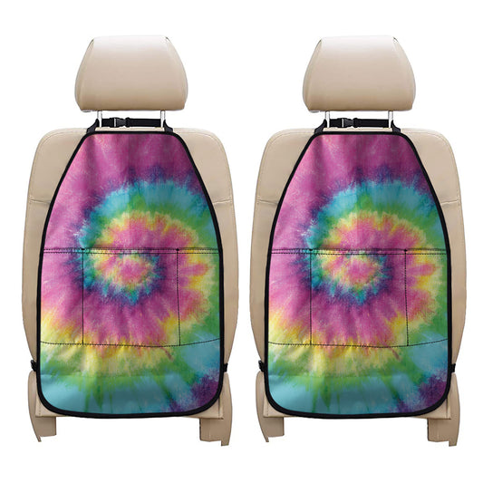 Bright Spiral Tie Dye Print Car Seat Organizers
