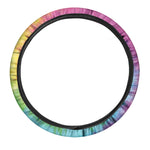 Bright Spiral Tie Dye Print Car Steering Wheel Cover